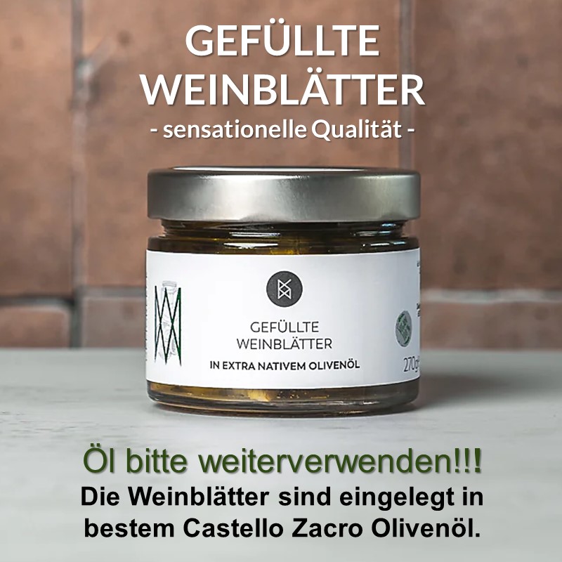 Beste GEFÜLLTE WEINBLÄTTER in Premium Olivenöl