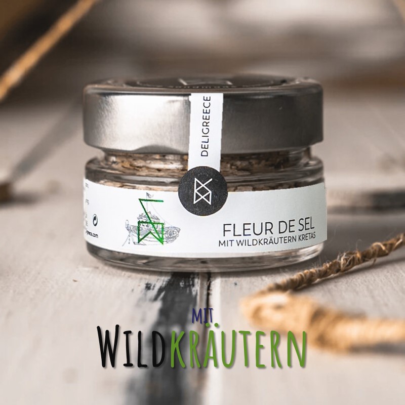 FLEUR DE SEL mit WildKräutern - handgeschöpft von Kreta