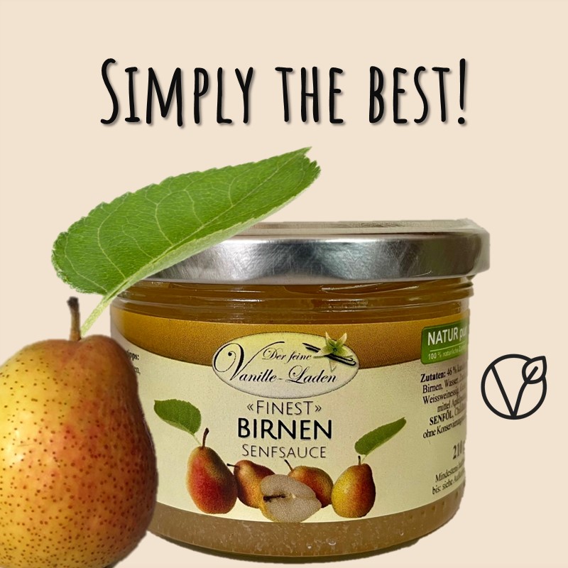 Birnen-Senfsauce mit süßen Chilifäden