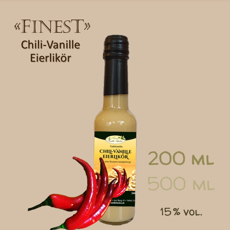 Chili-Vanille-Eierlikör / 15 % vol. PREMIUM (handgefertigt!)