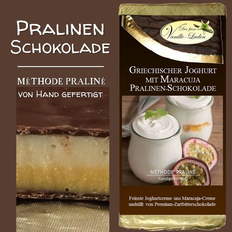 Griechischer Joghurt mit Maracuja Pralinen-Schokolade