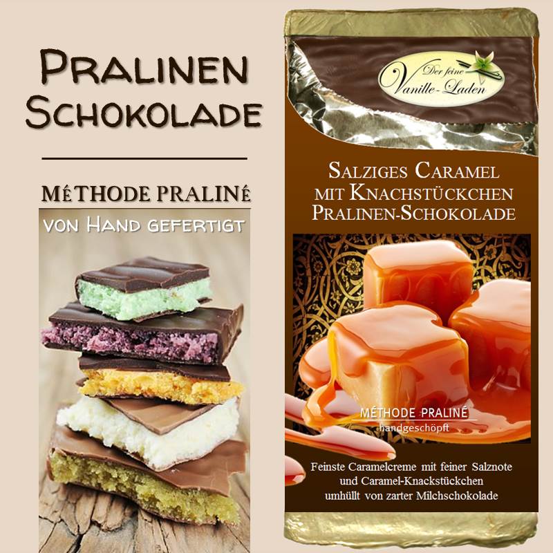 Salziges Caramel mit Knackstückchen Pralinen-Schokolade