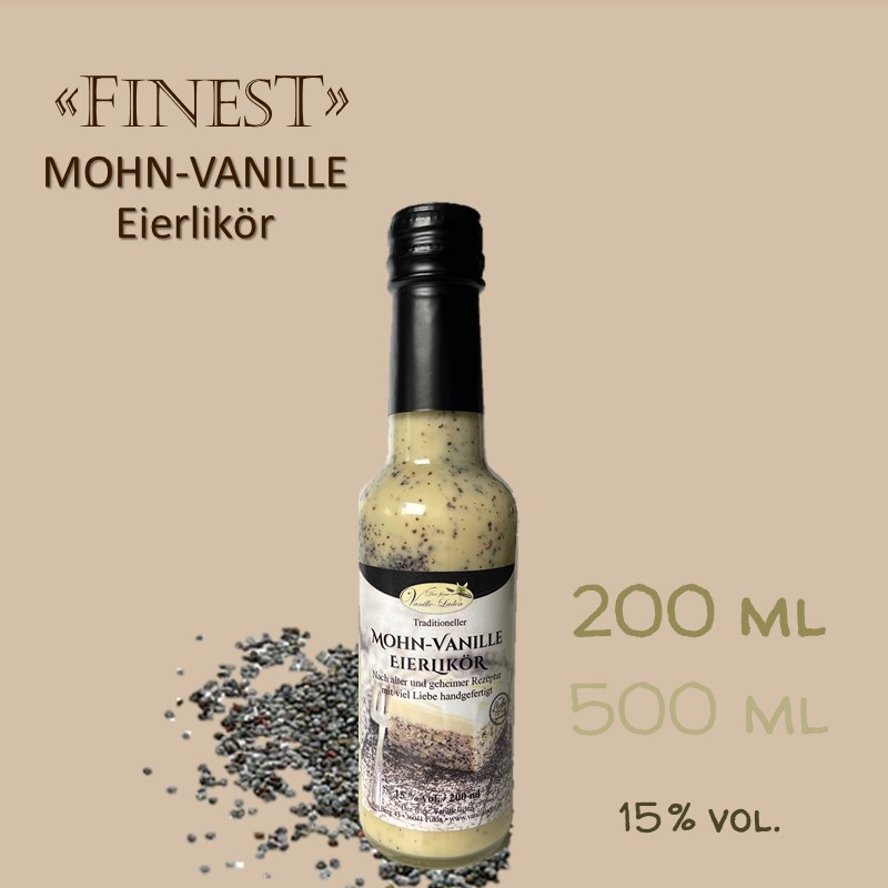 Mohn-Vanille-Eierlikör / 15 % vol. PREMIUM (handgefertigt!)