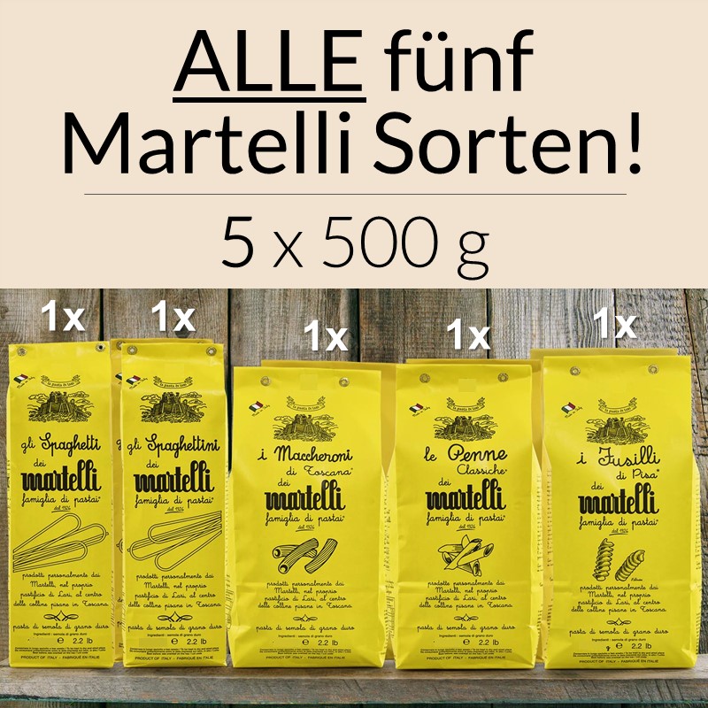 Pasta Martelli - ALLE 5 Sorten Traditions-Pasta