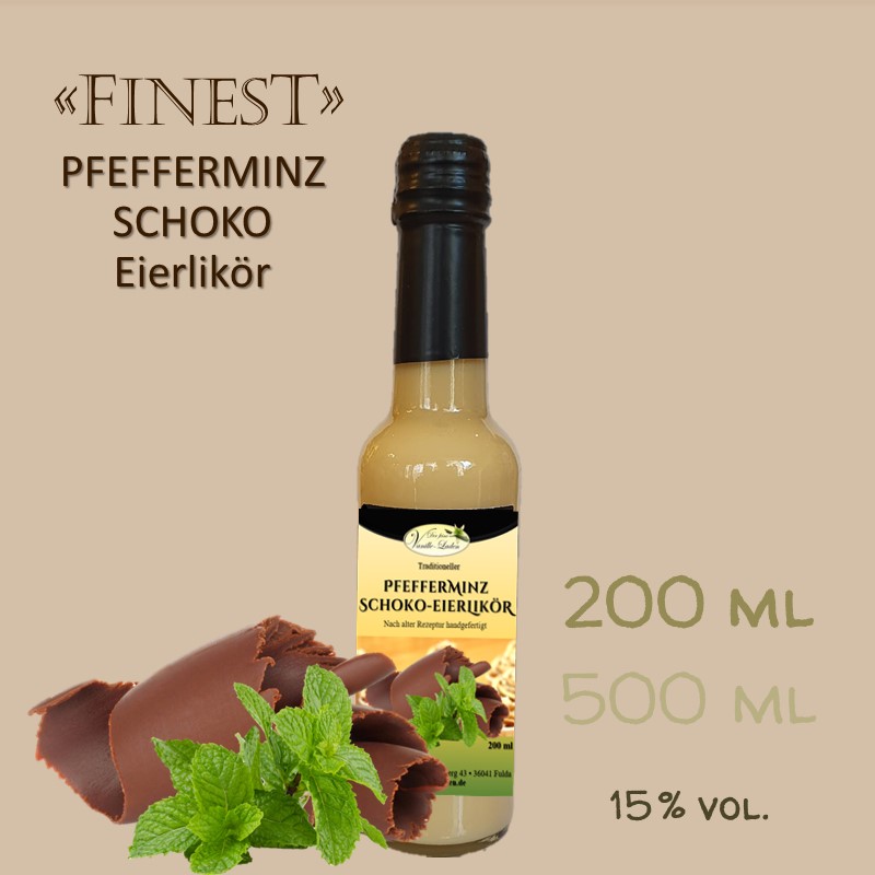 Pfefferminz-Schoko-Eierlikör / 15 % vol. PREMIUM (handgefertigt!)