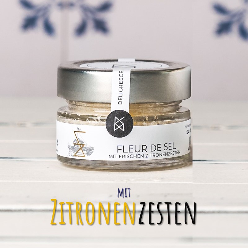 FLEUR DE SEL mit ZitronenZesten - handgeschöpft von Kreta