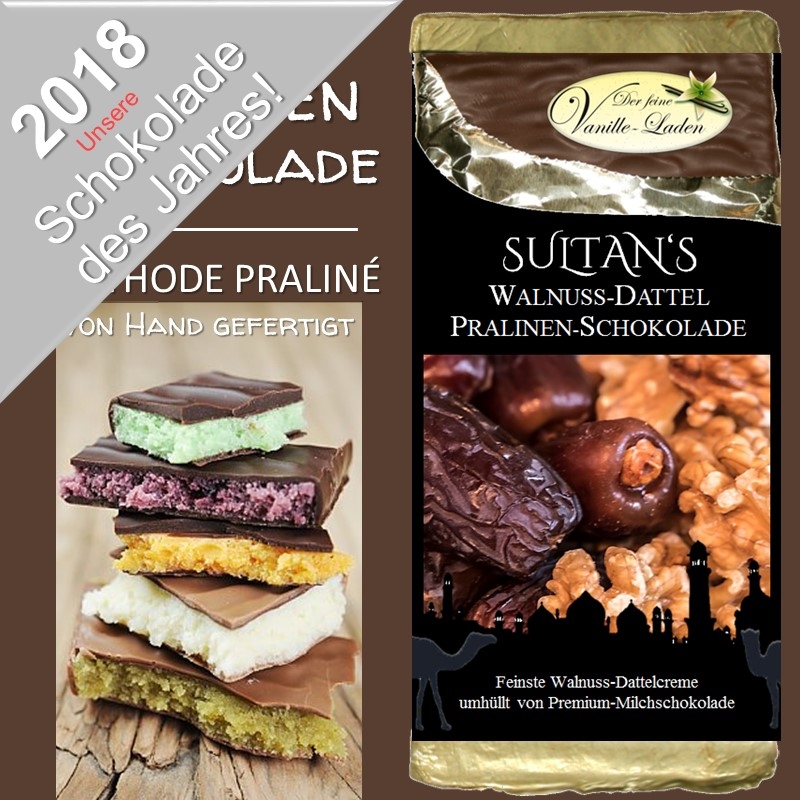 SULTAN'S Walnuss-Dattel Pralinen-Schokolade
